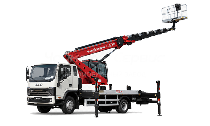 Автогидроподъемник телескопический (стрела за кабиной) JAC N120 с АГП Чайка TR336